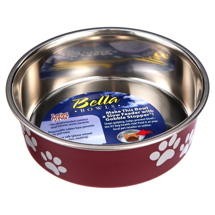 Loving Pets Bella Small Bowl, Merlot