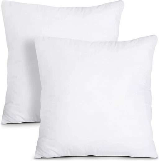 Throw Pillows Insert (Pack of 2, White) - 18 X 18 Inches Bed and Couch Pillows - Indoor Decorative Pillows