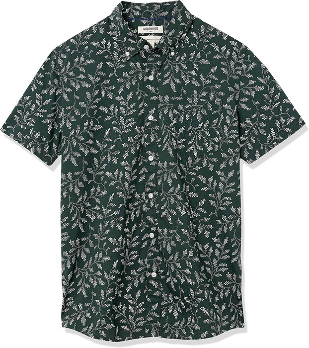 Men'S Standard-Fit Short-Sleeve Printed Poplin Shirt