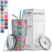 30 Oz Tumbler with Lids and Straws,18/8 Stainless Steel Vacuum Insulated Coffee Tumbler,Insulated Travel Mug Water Cup with Leak-Proof Straw Lid & Flip Lid,3 Metal Straws,1 Cleaning Brush & Gift Box
