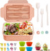 Bento Lunch Box for Adult, Bento Boxes with Fork Spoon&Muffin Silicone Cup, Compartment Bento Box Leak Proof, Microwavable Lunch Containers, Bento Box with Utensils for Work/Picnic