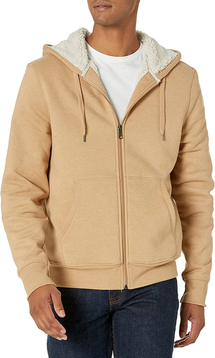 Amazon Essentials Men'S Sherpa-Lined Full-Zip Hooded Fleece Sweatshirt