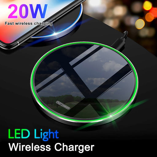 20W Fast Wireless Charger Induction Charging Station Phone Charging Pad for Iphone 14 13 12 11 Series XS XR X 8 8Plus Samsung Galaxy Huawei