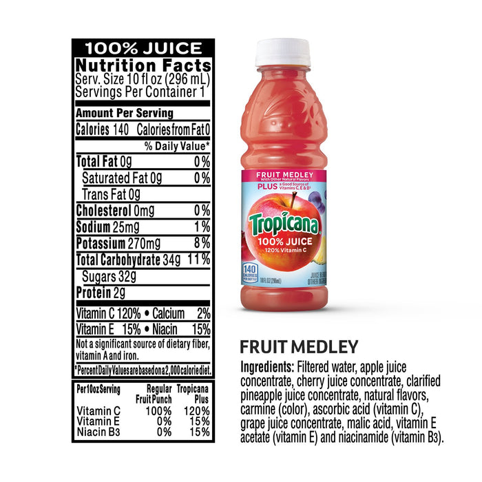 Tropicana 100% Juice 3-Flavor Classic Variety Pack,10 Fl Oz (Pack of 24)