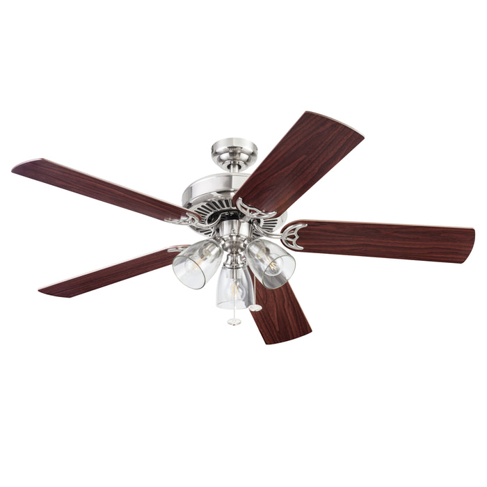 Better Homes & Gardens 52" 5 Blade Satin Nickel Ceiling Fan with 3 Lights