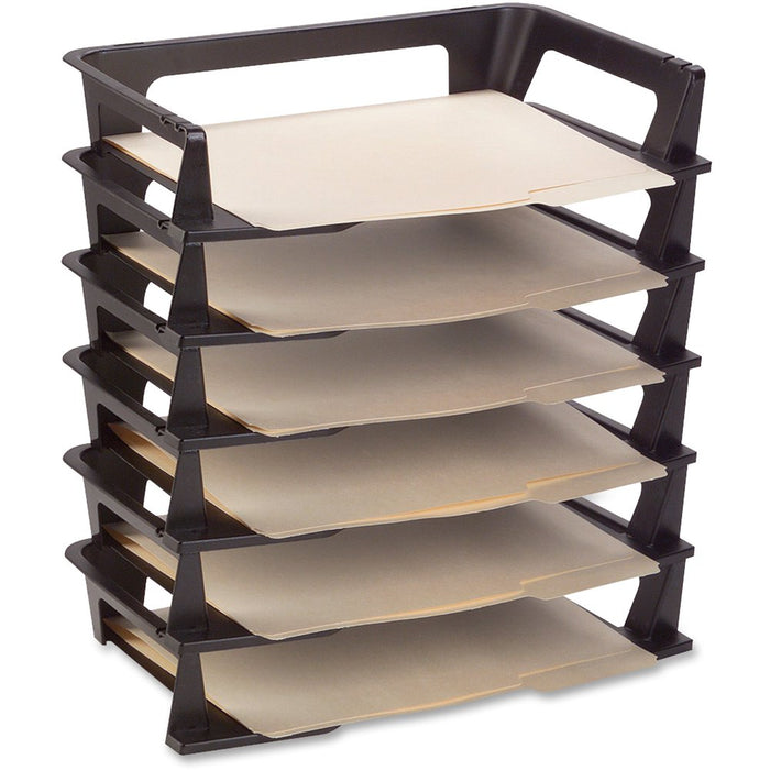 Rubbermaid, RUB86028, Regeneration Stacking Letter Trays, 6 / Pack, Black