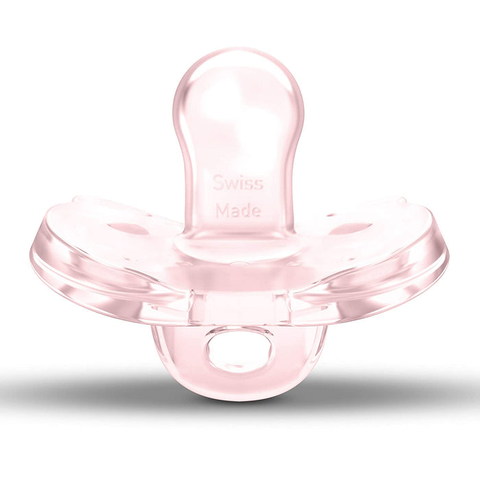 Baby Pacifier | 0-6 Months | Includes Sterilizing Case | 2-Pack | Soft Silicone | Bpa-Free | Supports Natural Suckling | Pink and Clear