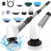 Electric Spin Scrubber, Cordless Cleaning Brush Tub Tile Scrubber for Home, 8 Replaceable Brush Heads, 90Mins Work Time 3 Adjustable Handle 2 Adjustable Speeds for Bathroom Shower Bathtub Glass Car