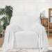 Cotton Geometrical Sofa Cover, Sectional Couch Covers for 2 Cushion Couch Couch Cover Living Room Throws Blankets Sofa Slipcovers, Furniture Protector for Pets (Medium, 71" X 91", White)