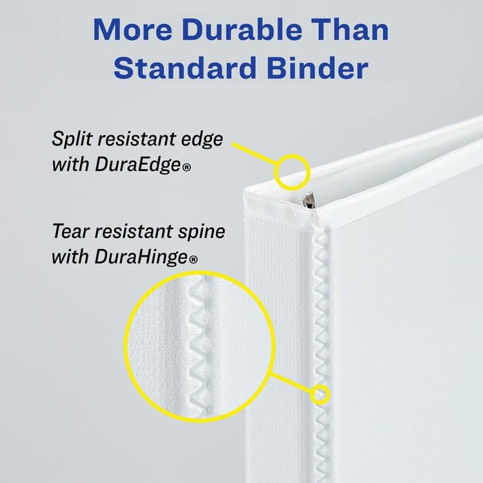 Avery Heavy Duty View Binder, White, 1.5-Inch, Slant Ring, One-Touch, 375 Sheets (79308)