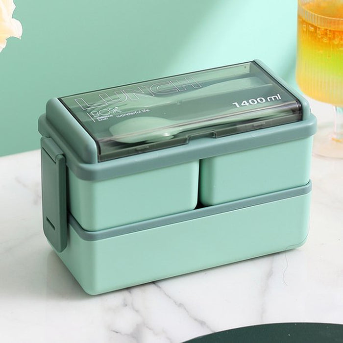 Portable Hermetic Lunch Box School Children Student Grids Bento Box with Fork Spoon Leakproof Microwavable Prevent Odor