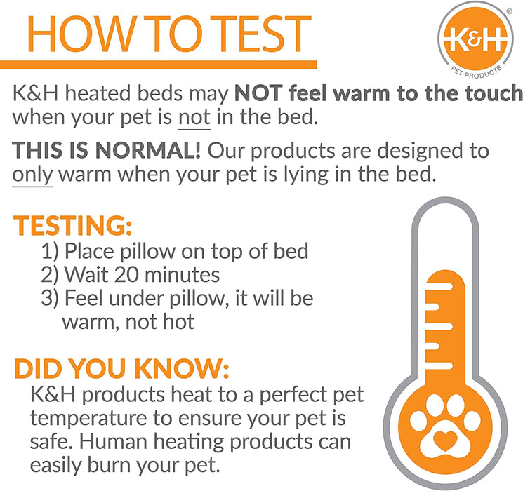 K&H PET PRODUCTS Thermo-Kitty, Heated Cat Bed Large 20 Inches Sage/Tan