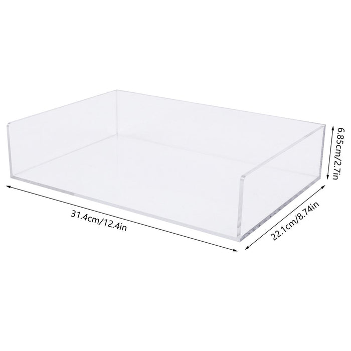 2-Pack Acrylic Stackable Letter Tray Desk Organizer Vertical Clear Paper Tray Desktop File Book Storage Shelf