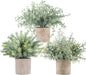 Mini Potted Fake Plants Artificial Small Eucalyptus Plants for Home Office Desk Farmhouse Decor