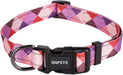 QQPETS Adjustable Soft Dog Collar: Print Flower Pink Multicolor Cute Patterns for XS Small Medium Large Pet Girl Boy Puppy Walking Running Training (M, Bone)