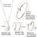 4PCS 925 Sterling Silver Jewelry Set for Women Teardrop Pendant Necklace Earrings Bracelet Ring Fit with Party Meeting Dating Wedding Daily Birthday Gift