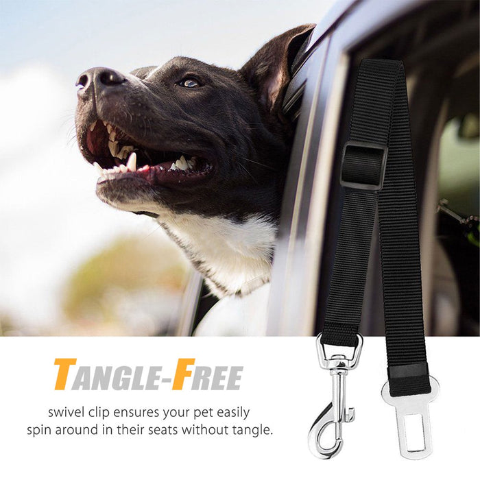 2Pcs Dog Leash Seat Belt Pet Car Seatbelt Safety Lead with Swivel Clip and Adjustable Length for Dogs and Cats, Black Seatbelt Harness for All Vehicles