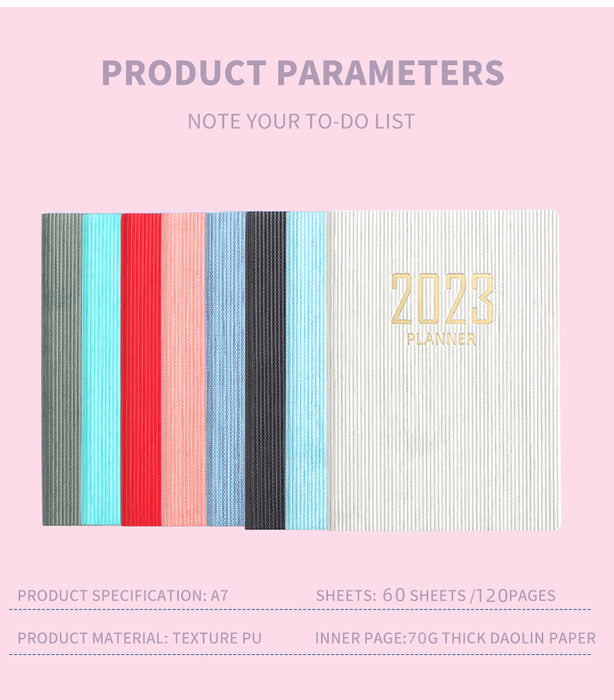 Mini Notebook 2023 365 Days Portable Pocket Notepad Daily Weekly Agenda Planner