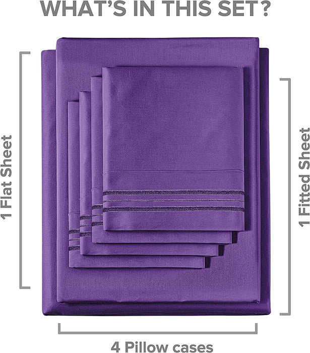 Extra Deep Pocket Sheets - 6 Piece Sheet Set - King Size Sheets Deep Pocket - Extra Deep Bed Sheets - Deep King Fitted Sheet Set - Super and Ultra Deep Sheets - for Deep Pockets Mattress - Fits Easily