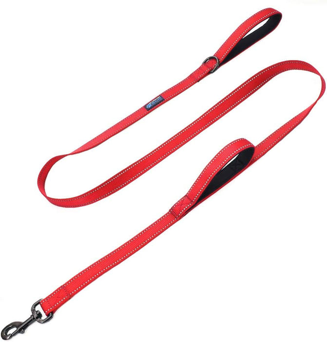 Max and Neo Double Handle Traffic Dog Leash Reflective - We Donate a Leash to a Dog Rescue for Every Leash Sold (Pink, 4 FT)