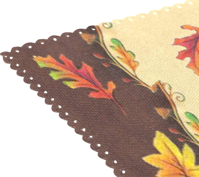 Pfrewn Autumn Scarecrow Pumpkin Sunflower Placemat Set of 4 Table Mat Fall Maple Leaf Birds Flower Place Mat Placemat 12" X 18" Dining Home Kitchen Table Decoration