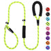 Slip Lead Dog Leash, Anti-Choking with Traffic Padded Two Handles, Reflective Strong Sturdy Heavy Duty Rope Leash, 6FT Dog Training Leash for Medium Large Dogs(6' Green)