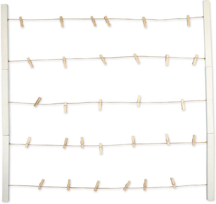 DII Clothesline Collage, Photo Display Collection, Rustic White, 26X29.75"