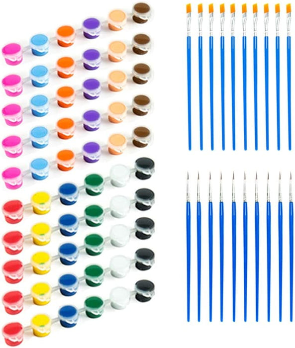 Acrylic Paint Set for Kids,Washable Watercolor Paint Sets,Diy Graffiti Paint,Acrylic Pigment Set with Brushes,Adults Children Handcraft Painting Pigment Set (10 Set-5Ml-12 Colors -F)
