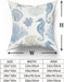 Nautical Coastal Pillow Covers 18X18 Set of 2 Coral Seashell Starfish Seahorse Beach Decorative Throw Pillows Summer Ocean Pillowcase Cotton Square Cushion Cover Decor for Home Couch Bed Soft
