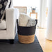 Set of 2 Natural round Storage Basket, Braided Seagrass & Paper Rope (MD+SM), Natural & Black
