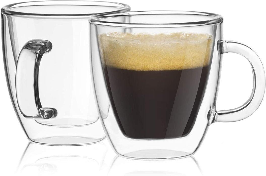 Savor Double Wall Insulated Glasses Espresso Mugs (Set of 2) - 5.4-Ounces