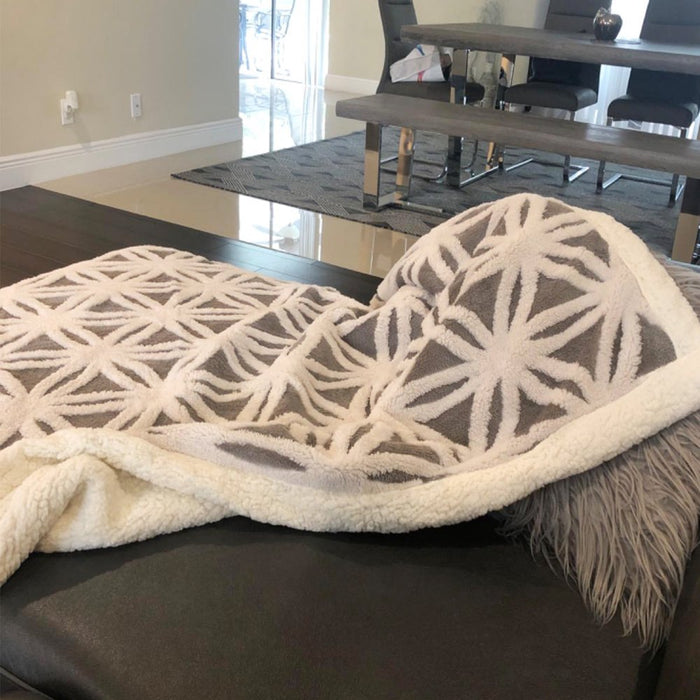 Sherpa Fleece Blanket Fuzzy Soft Throw Blanket Dual Sided Blanket for Couch Sofa Bed(Grey,40"X50")