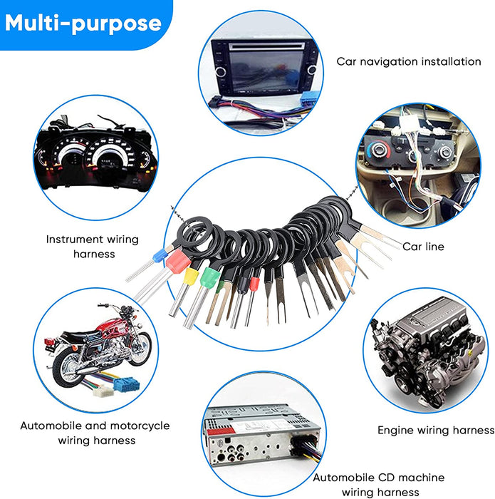 Terminal Pin Removal Tool Kit 82 Pcs Depinning Tool Electrical Connector Pin Extractor Tool Set Wire Terminal Release Tool for Automotive Car Household Devices
