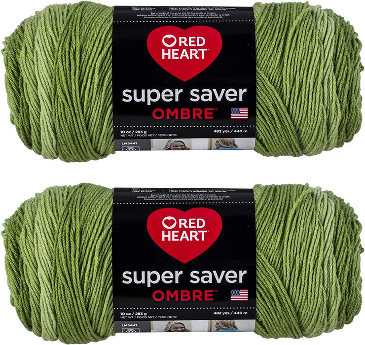 Red Heart Super Saver Jumbo Yarn, Sunny 2 Pack