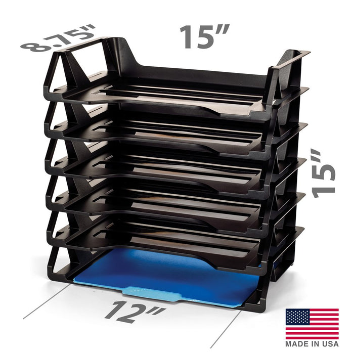 Officemate Achieva Side Load Letter Tray, Recycled, Black, 6 Pack (26212)