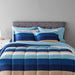 7-Piece Lightweight Microfiber Bed-In-A-Bag Comforter Bedding Set - Full/Queen, Blue Stripe