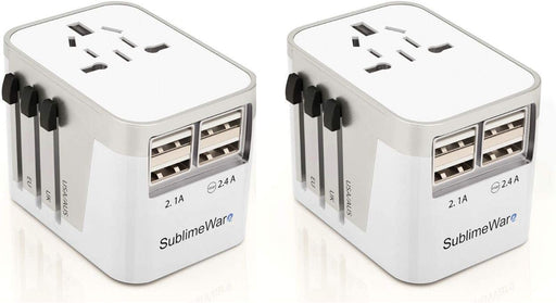 Power Plug Adapter - 4 USB Ports Wall Charger - Fast Charging Adapter for 150 Countries - Multi Port Electric Plug - Type C Type a Type G Type I F for UK Japan China EU European by