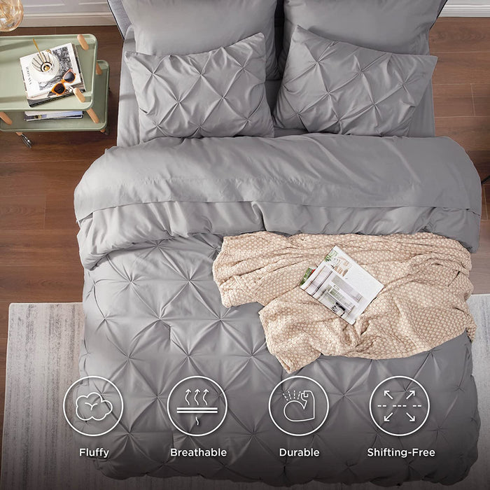 Bedsure Full Size Comforter Sets - Bedding Sets Full 7 Pieces, Bed in a Bag Grey Bed Sets with Comforters, Sheets, Pillowcases & Shams,Adult & Kids Bedding