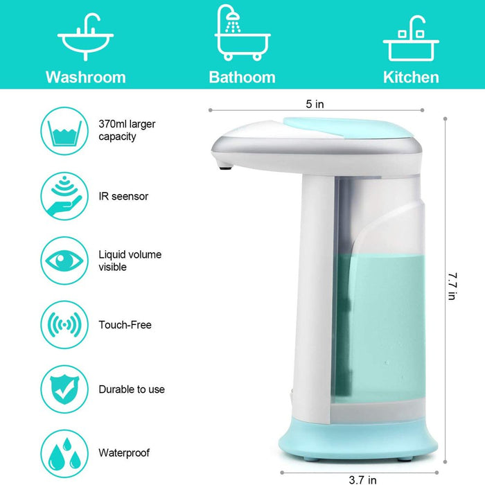 Automatic Soap Dispenser,Touchless Infrared Motion Touch Free Sensor Auto Soap Dispenser with Waterproof Base Suitable for Bathroom Kitchen Office Washroom Restaurants
