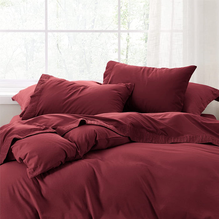 Full Size Sheets Set Burgundy - Soft 1800 Bedding Microfiber Sheets Full Size Bed, 4 Pieces Full Bed Sheets