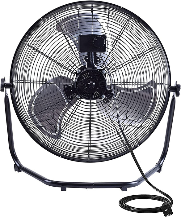 20" High Velocity Industrial Fan, Black,