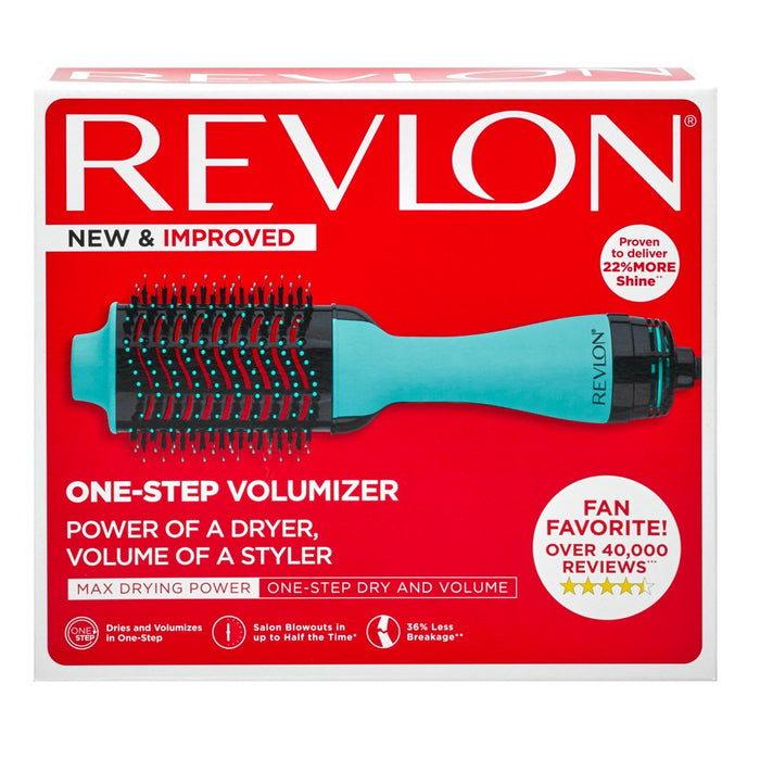 Revlon One-Step Hair Dryer & Volumizer 4.25" Nylon Hot Air Brush, Ionic, Mint