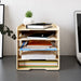 5 Tier Wood Office Paper Organizer for Desk Desktop File Holder Desk Letter Tray & A4 Paper Holder Document