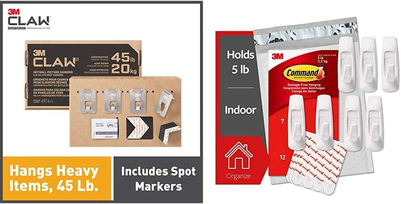 Command Large Refill Adhesive Strips, Damage Free Hanging Wall Adhesive Strips for Large Indoor Wall Hooks, No Tools Removable Adhesive Strips for Living Spaces, 20 White Command Strips