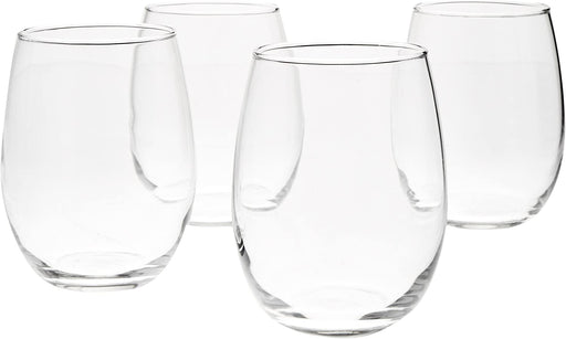 Stemless Wine Glasses (Set of 4), 15 Oz