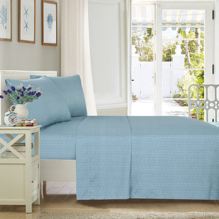 Mainstays Ultra Soft High Quality Microfiber Bed Sheet Set, Twin/Twin XL, Aqua Dot, 3 Piece