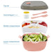 Bento Lunch Box 4-Compartment Bento-Style Kids Lunch Box Leak-Proof 2 Layer 1200Ml Adult Lunch Container Portable Food Storage Container with Spoon & Fork for Adult Kid Toddler Boy Girl