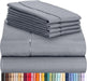 6 PC Sheet Set Bamboo Sheets Deep Pockets 18" Eco Friendly Wrinkle Free Sheets Machine Washable Hotel Bedding Silky Soft - Light Grey Queen