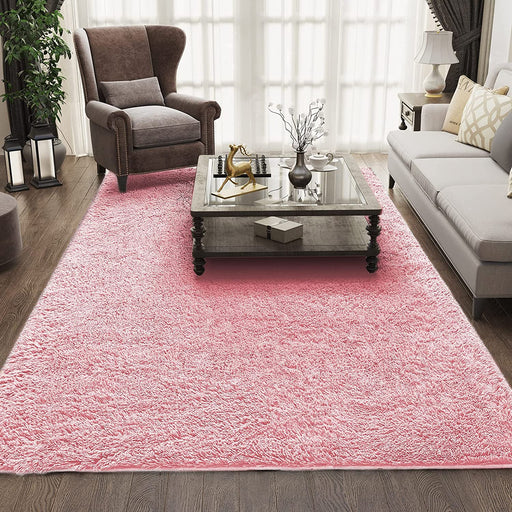 Rugs for Living Room 6X9 Pink, Large Fluffy Shag Fuzzy Plush Soft Living Room Area Rugs, Floor Shaggy Carpets for Bedroom, Carpet for Kids Boys Girls Dorm Nursery Home Decor Aesthetic