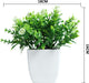 Set of 2 Mini Potted Artificial Plants Plastic Fake Green Plant for Home Decor Office Desk Shower Room Decoration Faux Plants Indoor (White, Set of 2)
